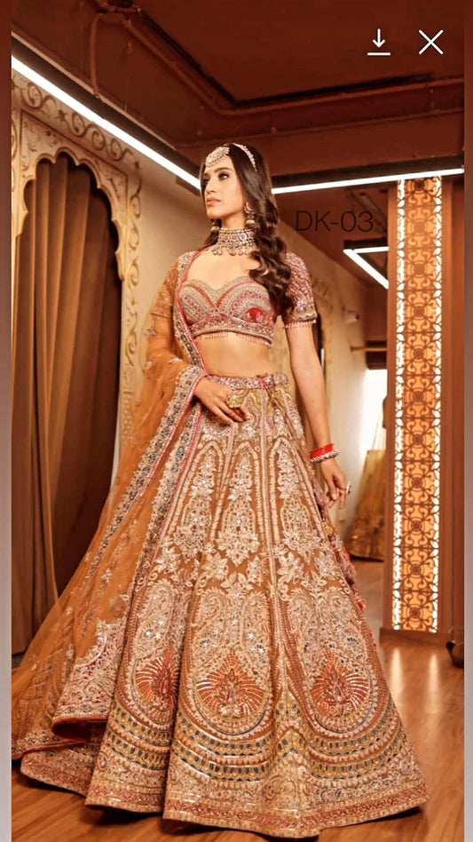 Woman in a traditional embroidered outfit standing in a decorated room.

