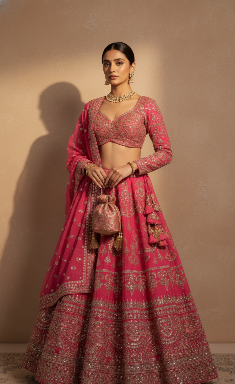 Crimson Statement Lehenga