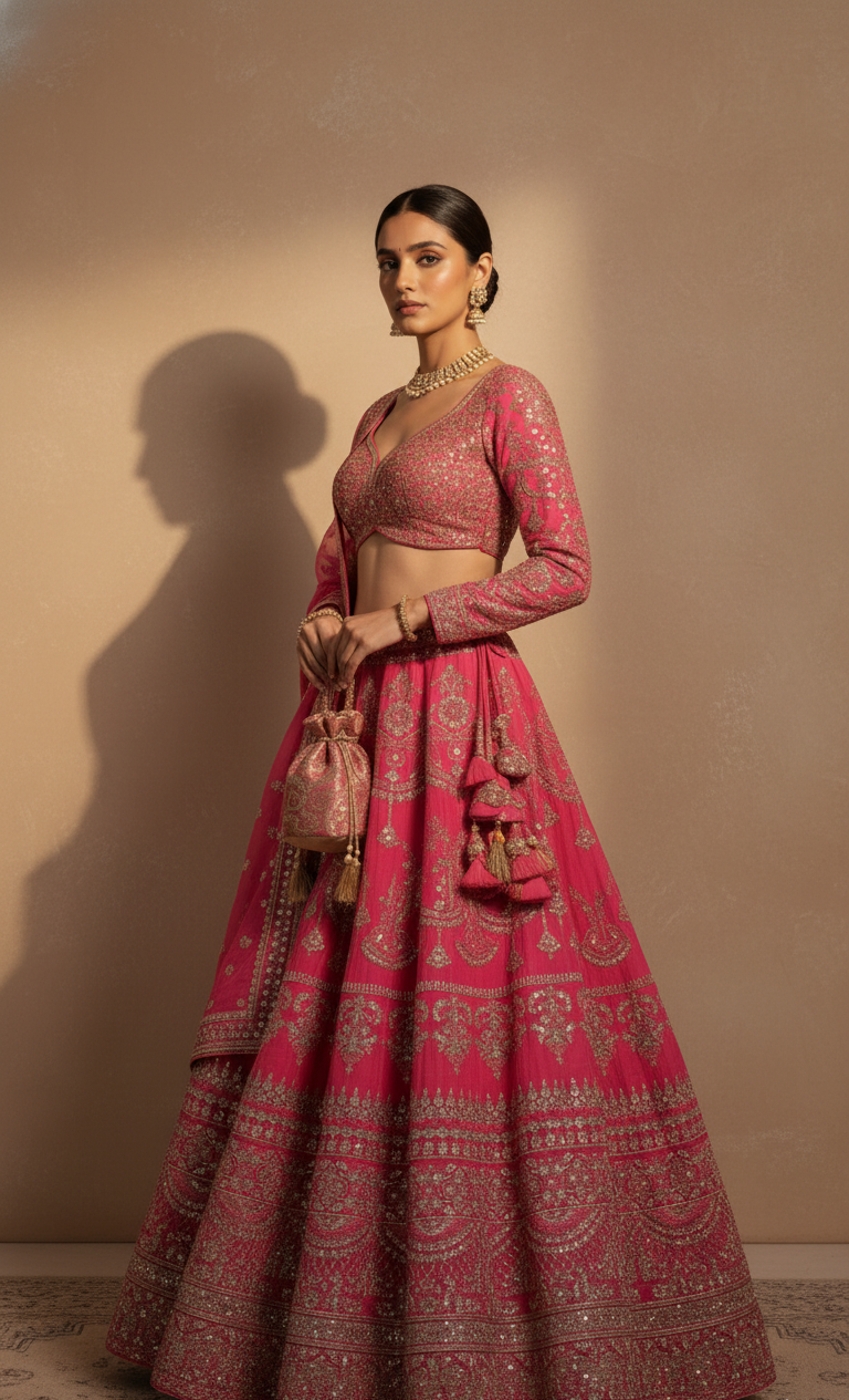Crimson Statement Lehenga