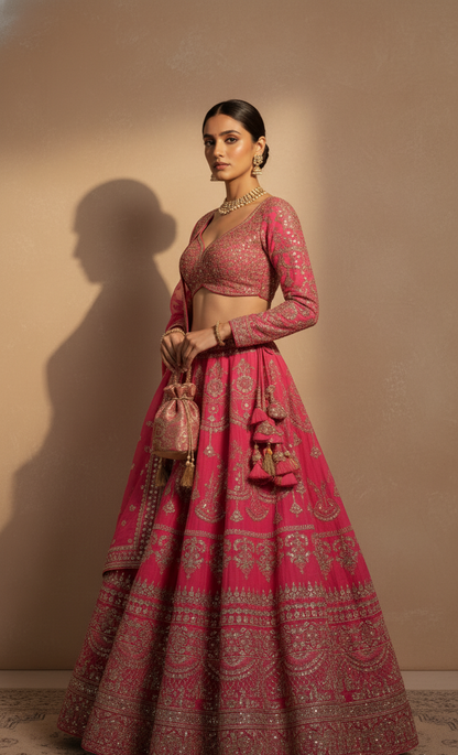 Crimson Statement Lehenga