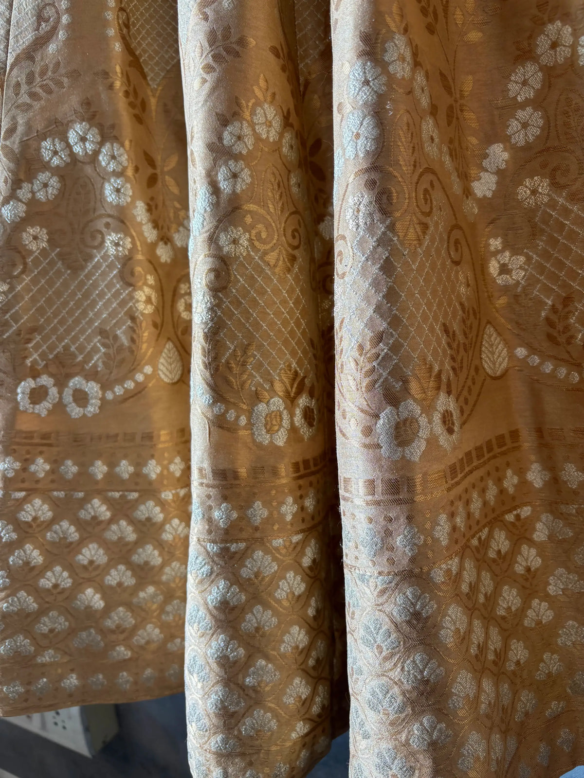 Champagne Gold Brocade Bridal Lehenga Set