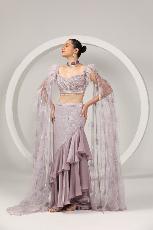 Lavender Designer Cocktail Outfit