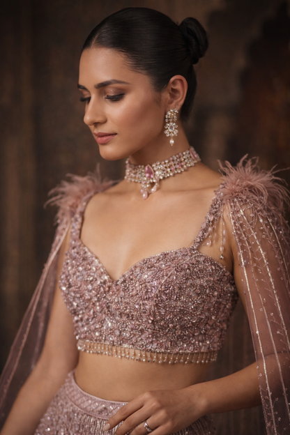 Lavender Designer Reception Outfit