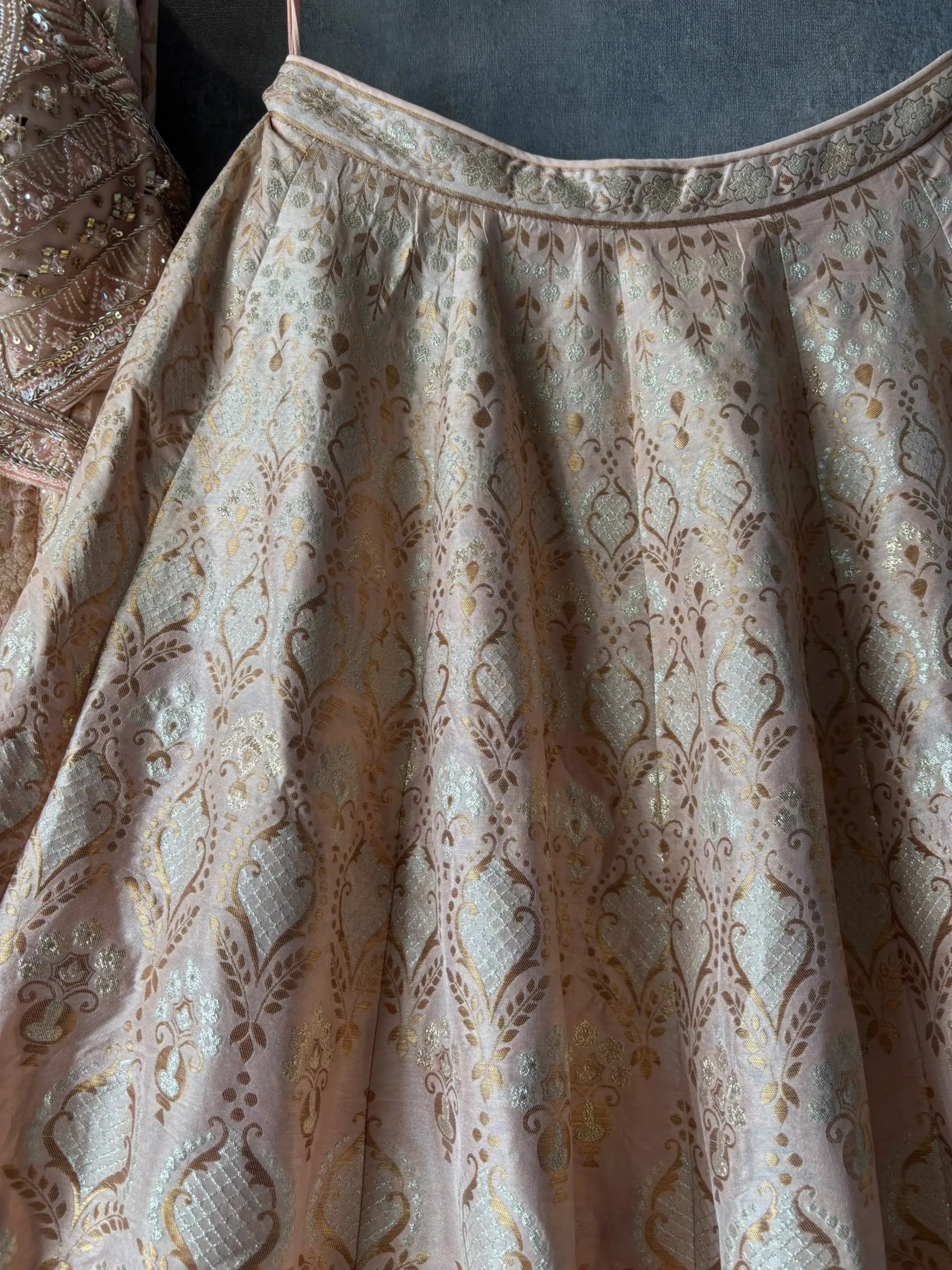 Close-up of a patterned fabric with intricate designs.