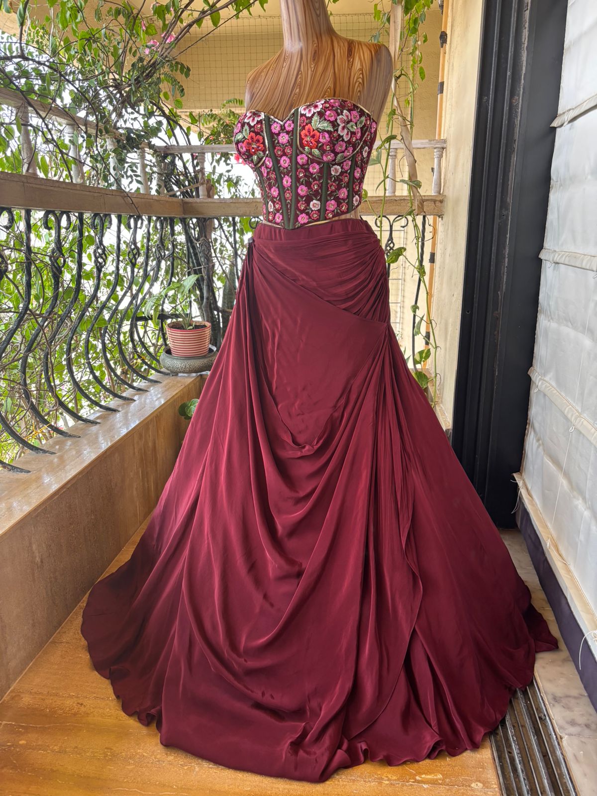 Burgundy Bloom Corsetry