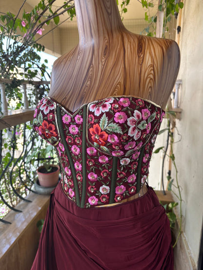 Burgundy Bloom Corsetry