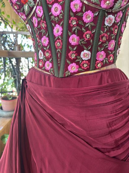 Burgundy Bloom Corsetry