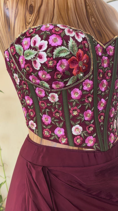 Burgundy Bloom Corsetry